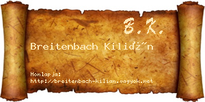 Breitenbach Kilián névjegykártya